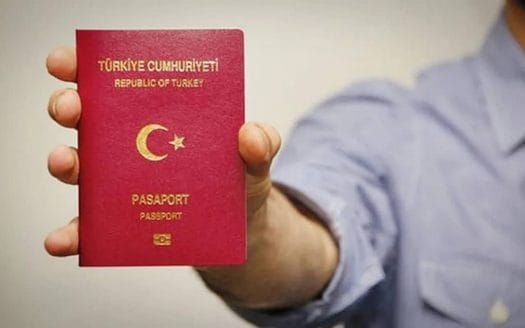A person holding a Turkish passport