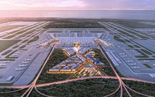 Istanbul new airport from above shows its departments and its charming view of the Black Sea
