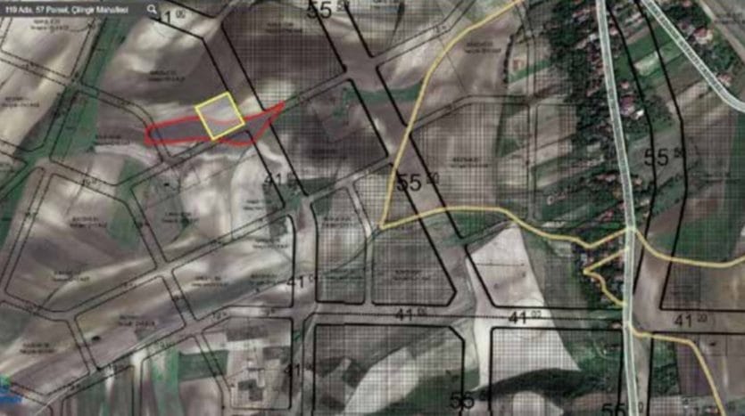 A plot of land for sale in Arnavutköy. Satellite image from the Arnavutköy Municipality website