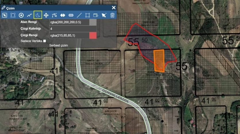 A plot of land in the Hacimasli area within the new city of Yenişehir
