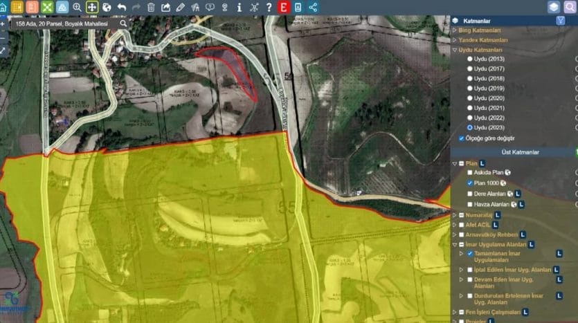 land for sale near toki project in yenisiher land area 5606 square meters